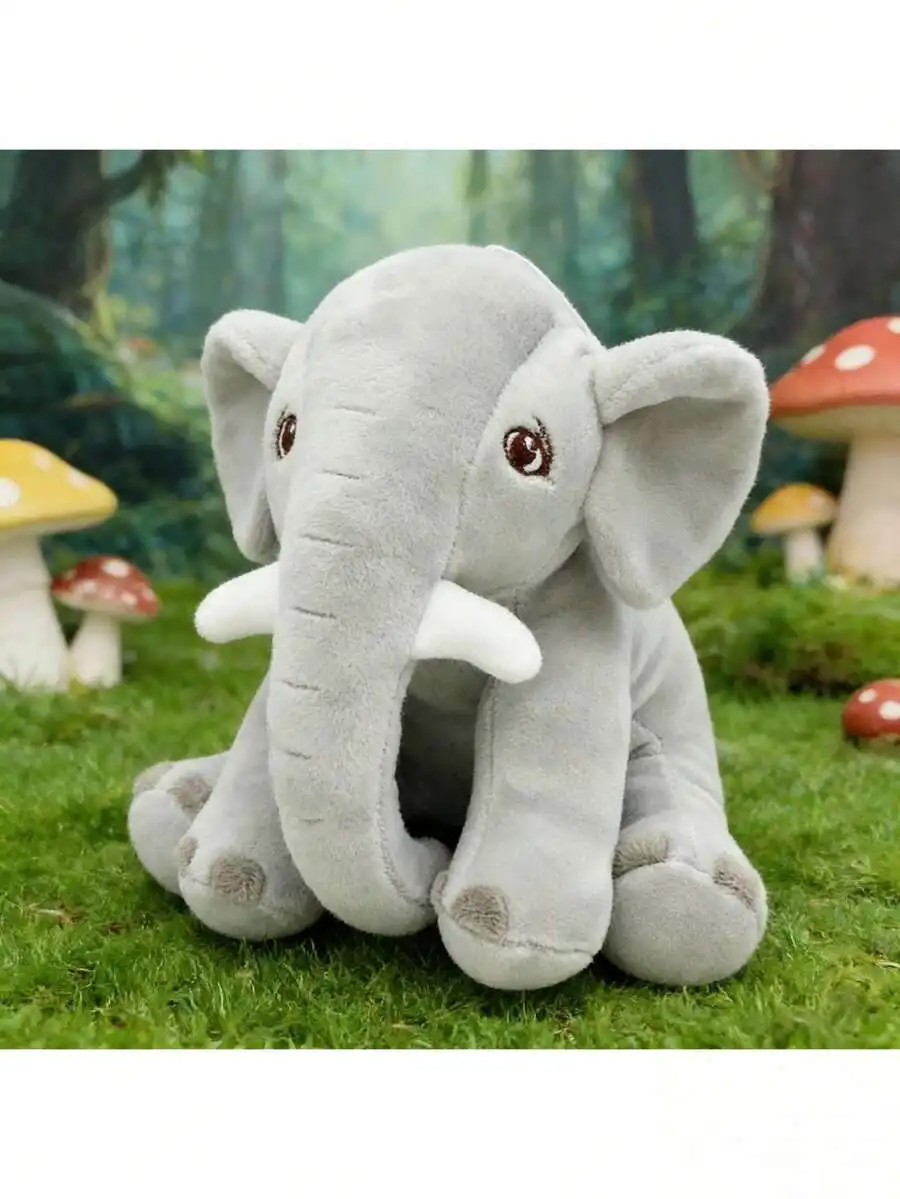 

20cm Realistic Plush Elephant Doll, Cute Soft Stuffed Animal Doll, Suitable For Animal Lovers, Birthday, Thanksgiving, Easter, Valentine's Day Gifts, Photography Props, Bedroom & Desktop Decor