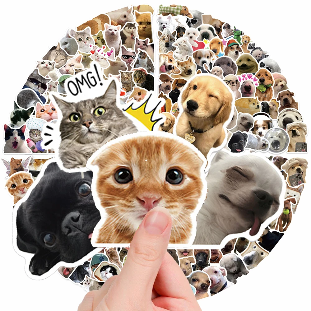 

10/50/100/200pcs Classic Cute Cats Dogs MEME Stickers Funny Animal Graffiti Sticker Toy DIY Stationery Luggage Waterproof Decals