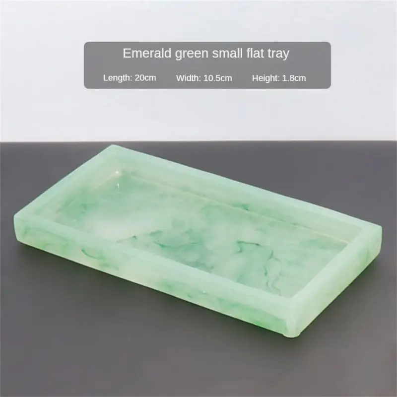 Home Decor Countertop Cosmetic Organizer Hotel Bathroom Tray Rectangular Plate Household Non Slip Resin Modern Marble Texture