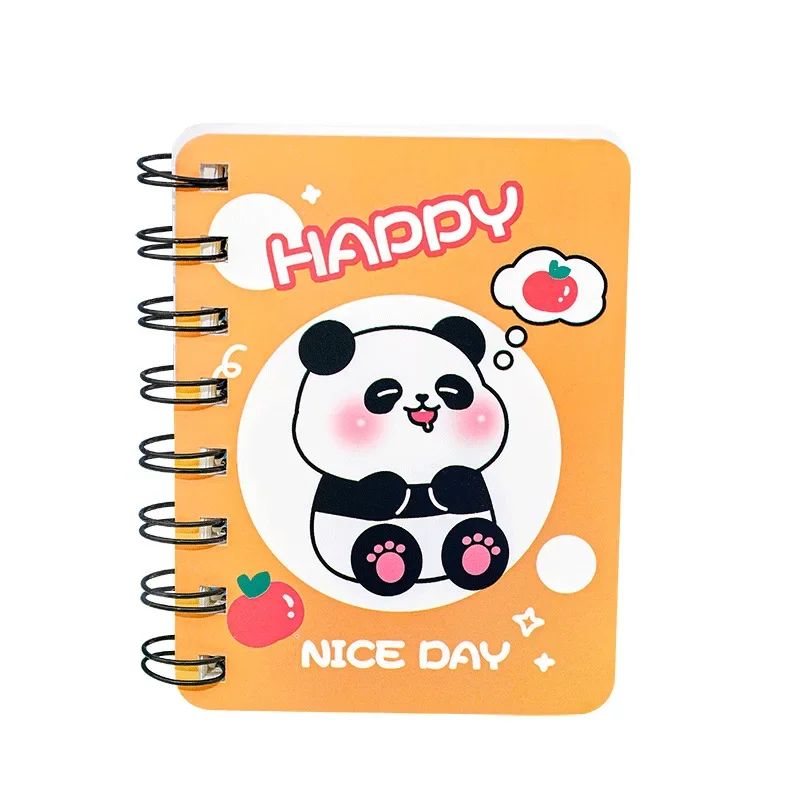 1pcs Kawaii Chubby Panda Cartoon A7 Coil Notebook 80 Pages Pocket Notepad Office School Learn Supplies Mini Kawaii Diary Journal