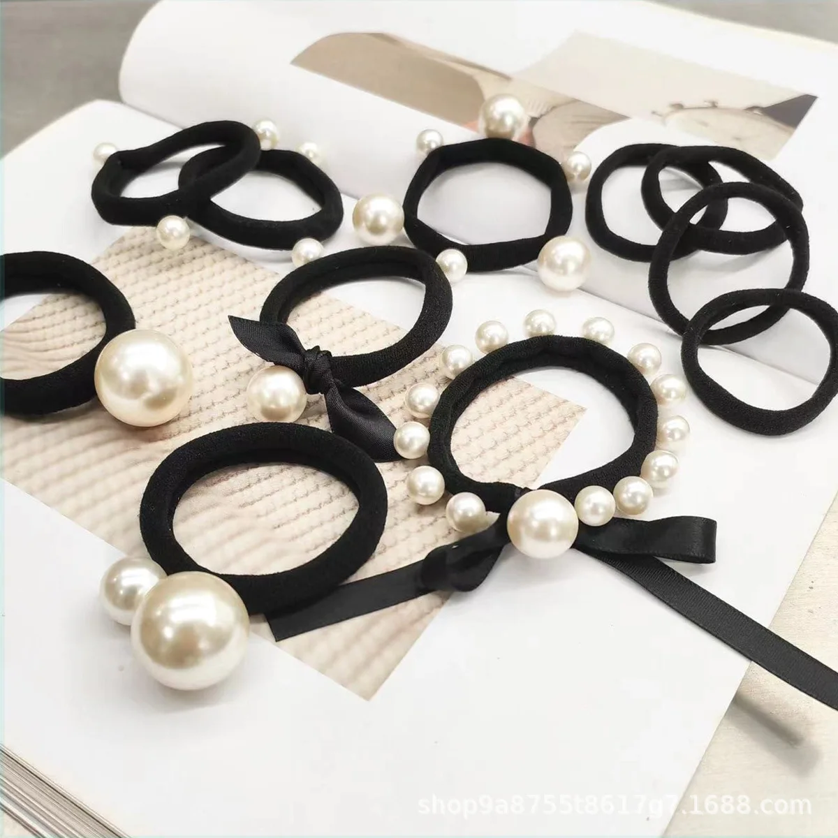 New Pearl Hair Band 11-Piece Set High Elastic Rubber Band Hair Accessories For Women Simple Temperament Headband