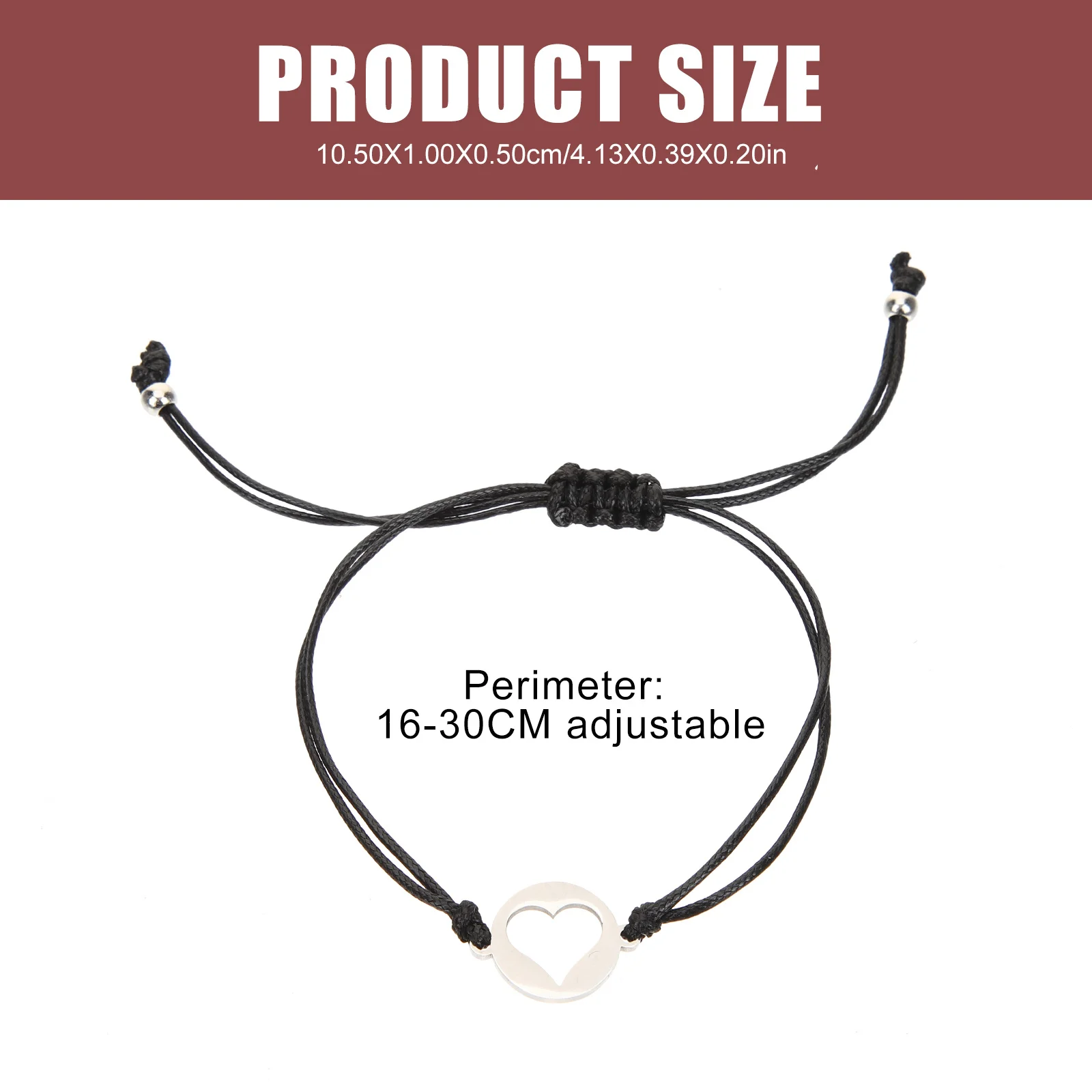 1 زوج الفولاذ المقاوم للصدأ القلب مضفر سوار مريح قابل للتعديل حبل سوار للأم ابنة مطابقة الصداقة