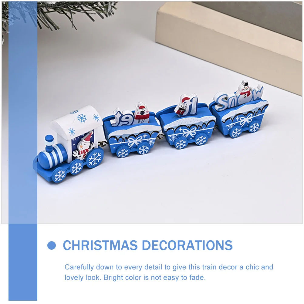 1 صندوق خشبي ذيل رجل الثلج زينة عيد الميلاد قطار عيد الميلاد الصغير لطاولة المنزل والمكتب ديكور الحفلات المشهد الداخلي