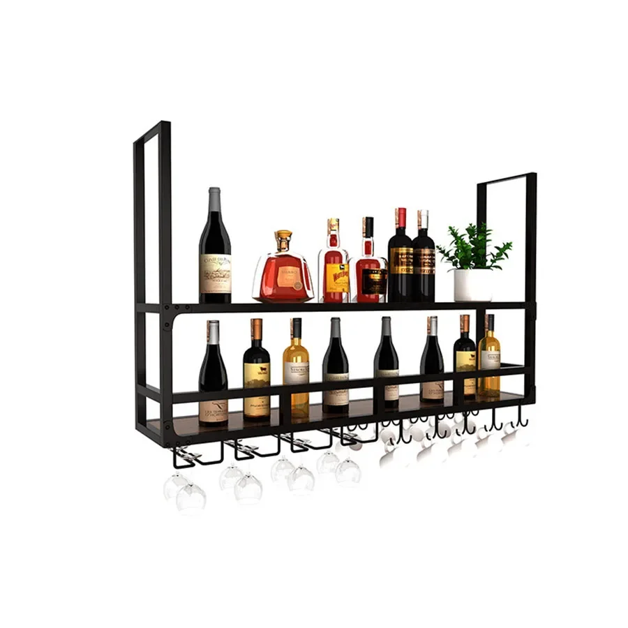 

Kitchen Houses Bar Cabinet Industrial Living Room Metal Modern Square Upside Down Wine Rack Commercial Furniture