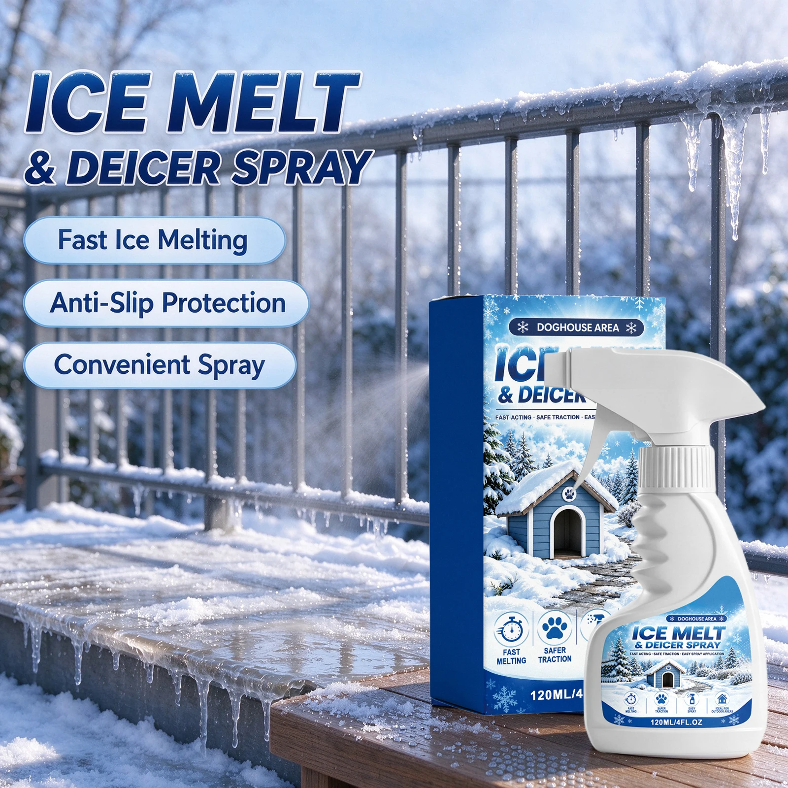 Outdoor Deicing Snow Melting Spray Penetrate The Ice Layer Long Last Anti Freeze Reduce Slipping Risk Multi Scene Use Convenient