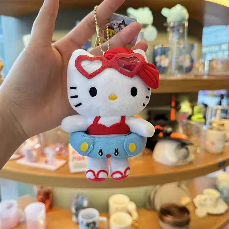 Kawaii Hello Kitty Sanrio Plush Pendant Anime Cute Cartoon Student Handbag Hangings Plush Dolls Keychains Decorate Toys Gifts