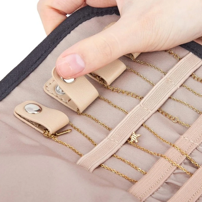 T4MD Multilayer Jewelry Organizers Travel Pouches Waterproof Polyester Storage Roll
