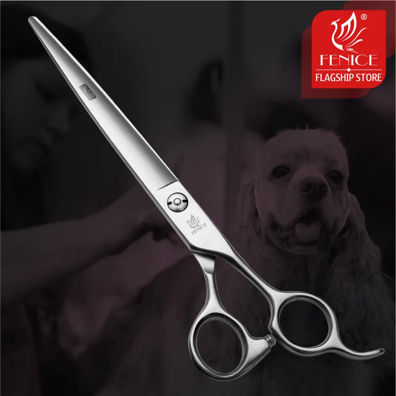 Fenice 7.0 7.5 8.0 inç profesyonel köpek kesme bakım pet makas köpek düz bakım makası tijeras tesoura