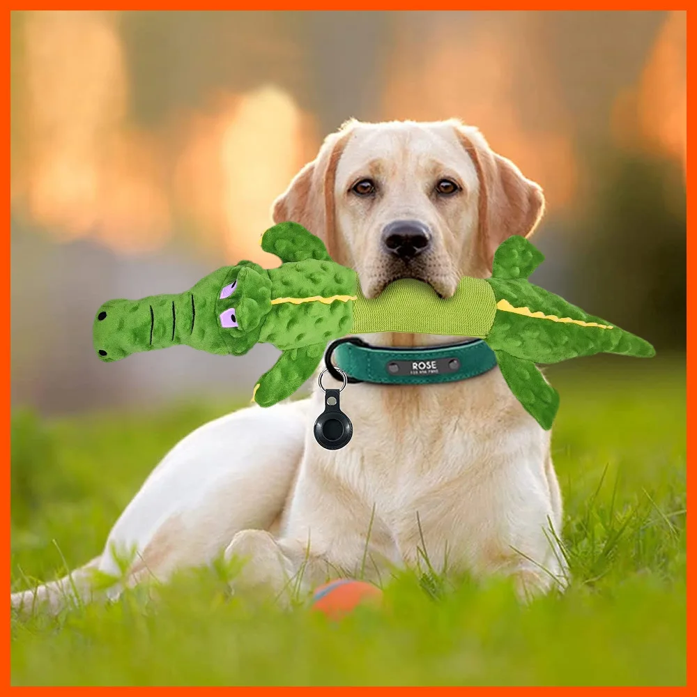 Dog chew toy A long stretch stuffed pet toy that makes a noise