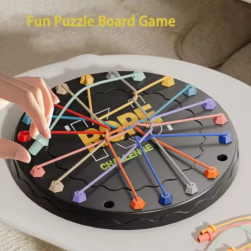 Kid Rope Knots Sensory Social Board Game Logical Thinking Challenge Colore Twisted Connected Line Brain Strategy Fun Table Game