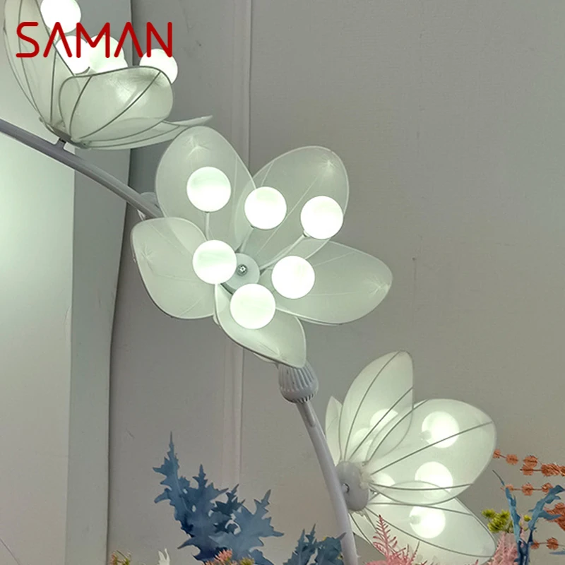 SAMAN-Luzes Modernas De Casamento LED, Atmosfera Festiva, Luzes Do Palco Da Noite, Flor De Rosa, Decoração De Fundo Fresco