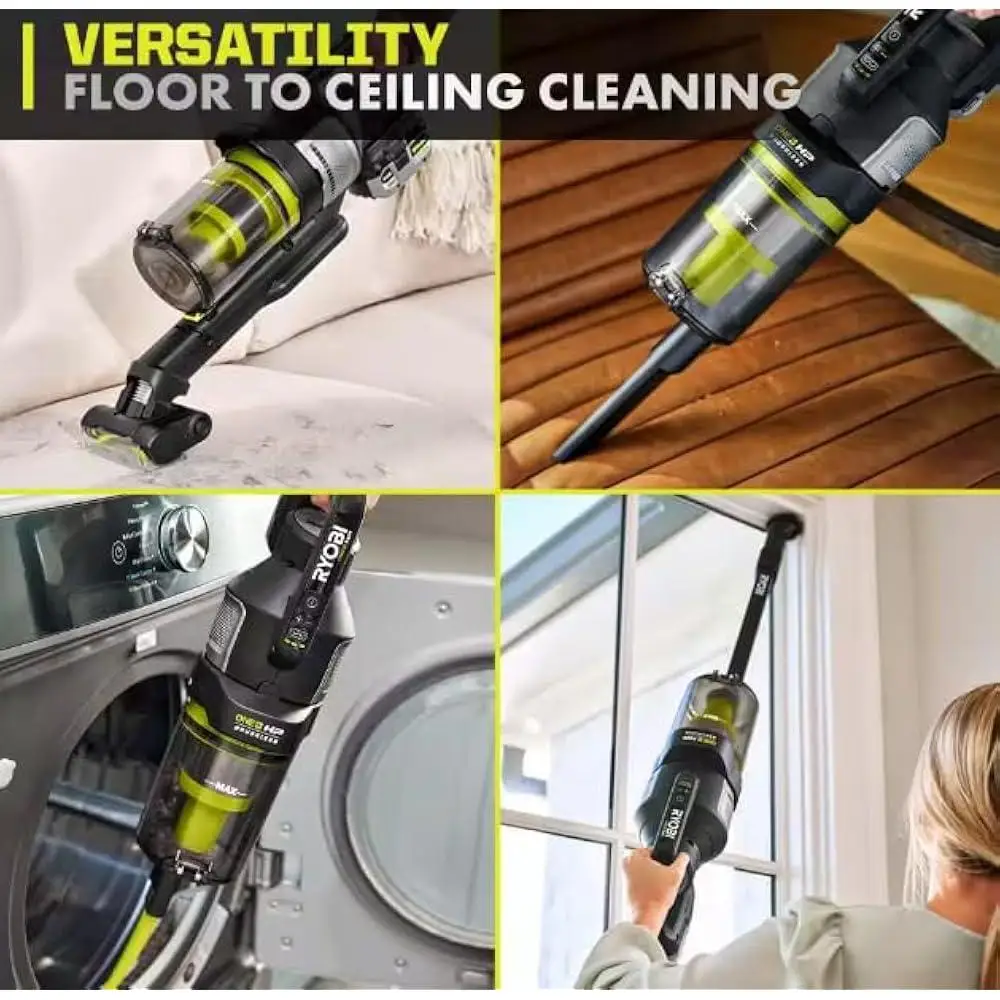 18V Brushless Cordless Stick Vacuum Kit Advanced Whisper Technology 4.0Ah Battery Charging Dock Pet Hair Removal HEPA Filter