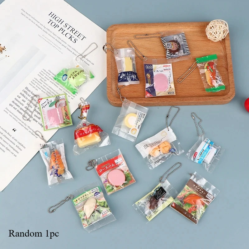 Doll house simulation food toy pendant creative backpack pendant random delivery