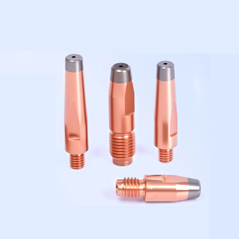 1pcs M6*40 M6*45 M8*30 M10*40 0.8/1.0/1.2/1.4mm Bore MIG Welding Hard-Alloy Composite Contact Tip Welding Torch Spare Parts