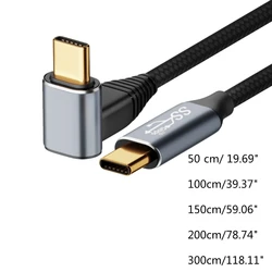 90 Degree USB C to USB-C Cable 100W Type-C PD Fast Charging Cord Specially Designed for Game Console Tablets Laptop