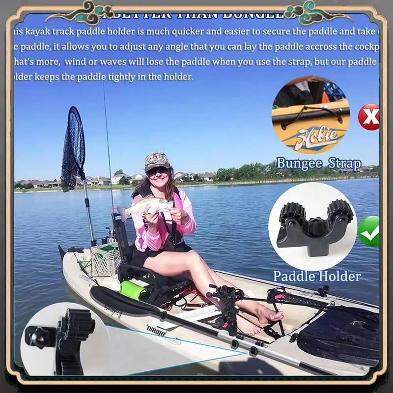 

Premium Kayak Paddle Holder Kayak Track Mount Accessories For Fishing Kayak, Kayak Rail Accessories, 4 Pack