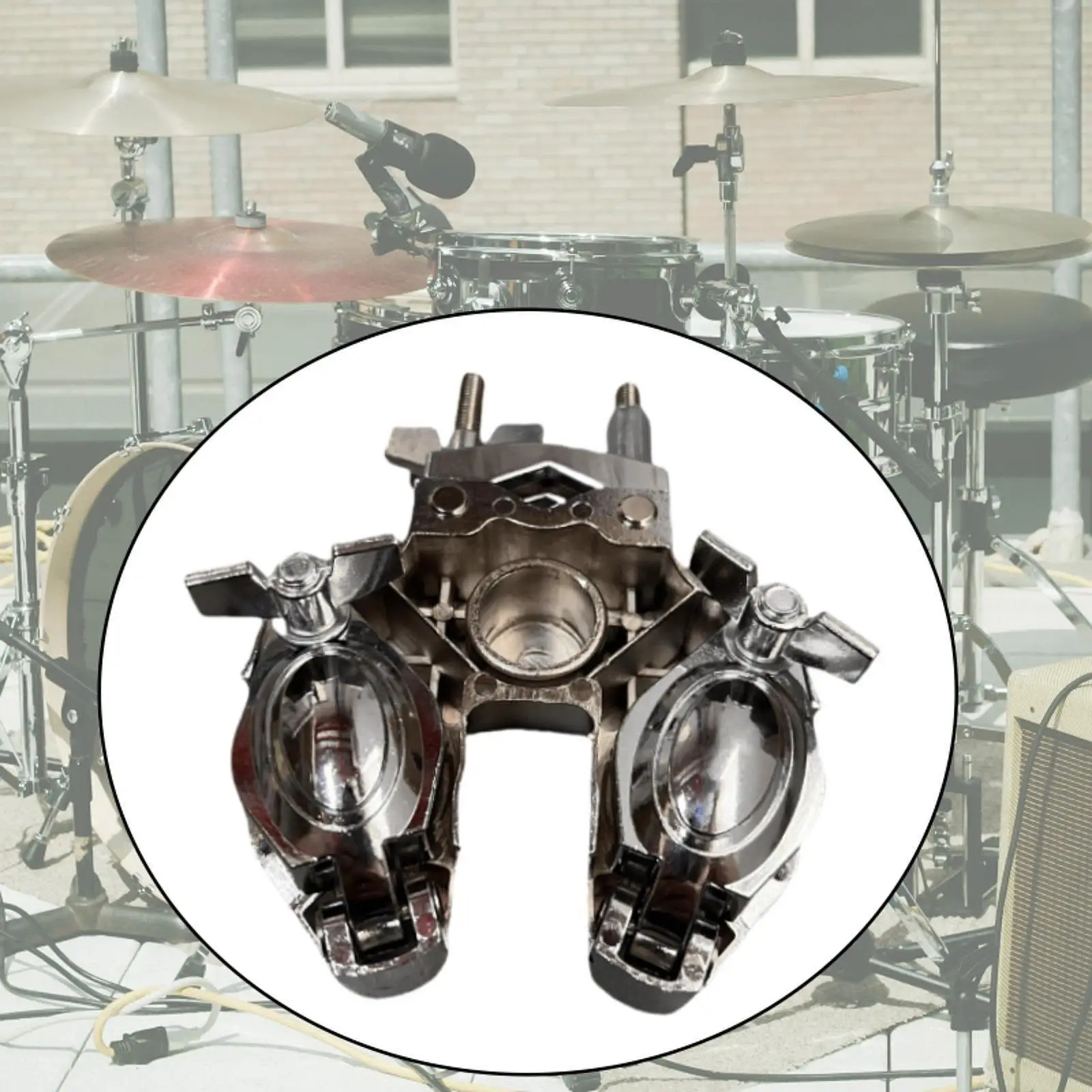 Tom Double Ball Clamp Double Drum Clamp,for Toms Cowbell,Adjustable Drum Hardware Accessories Multi Clamp Double Drum Clamp