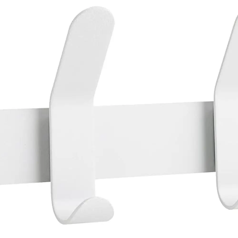 

4-Hook Metal Coat Rack - Sleek, Modern Design for Clutter-Free Entryways, Mudrooms, and Bedrooms (White)