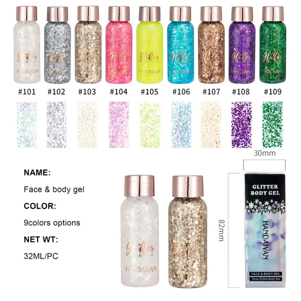 Shadow Cosmetic Glitter Party Beauty Nail Art Decor Nail Hair Body Jewels Glitter Sequin Eyeshadow Eye Glitter Face Shimmer Gel