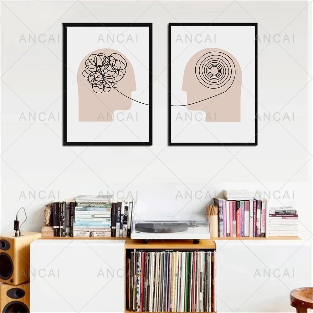 Psychology Therapy Poster Canvas Painting Consultant Office Wall Art Print Cloth Office Room Decoration Gifts Minimalist Picture