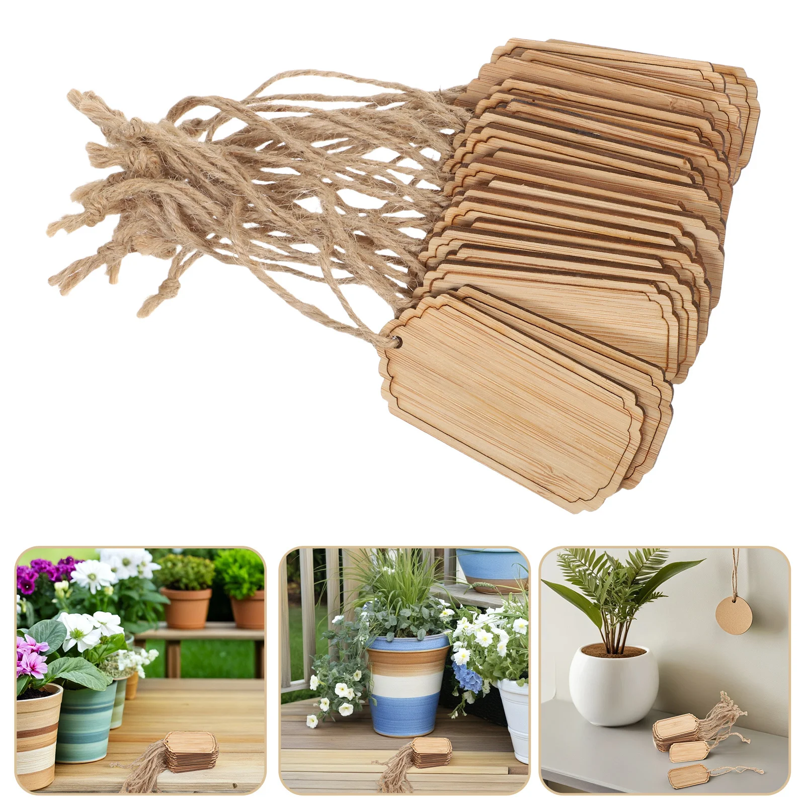 

20Pcs Bamboo Plant Labels Hanging Tags Reusable Blank Garden Markers Indoor Outdoor Decorative Plant Signs for Flower Pots