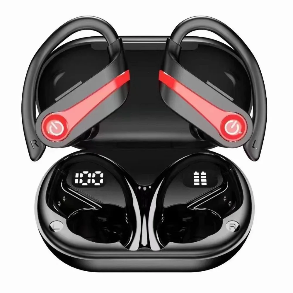 

Sports TWS 5.1 Earphone Bluetooth Noise Cancelling Deep Bass Earhooks IPX7 Wireless Headphones LED Display Headsets 40H Playtime