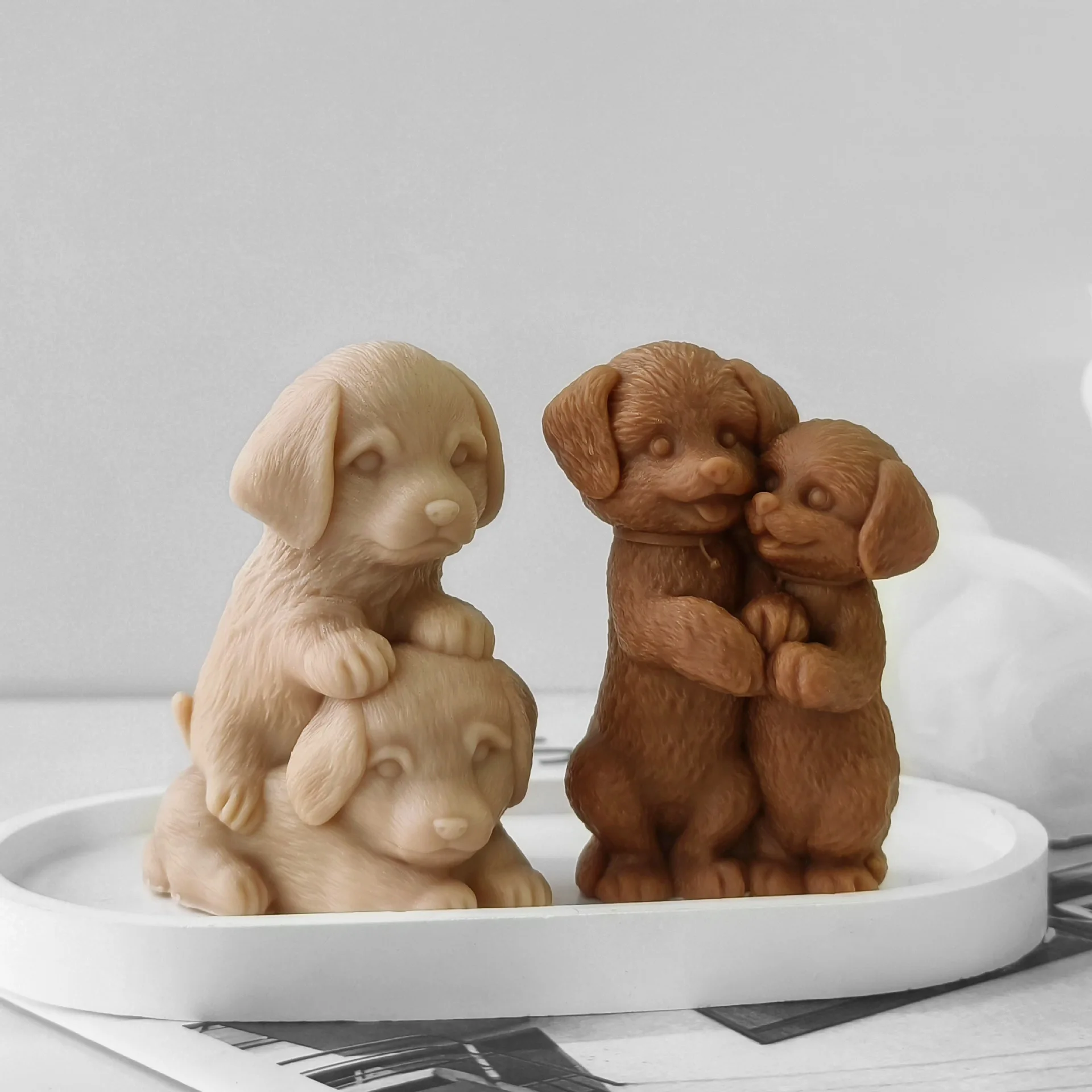 3D Labrador Dog Silicone Mold DIY Puppy Aroma Candle Plaster Ornament Mould Cute Animal Handmade Soap Candle Making Supplies