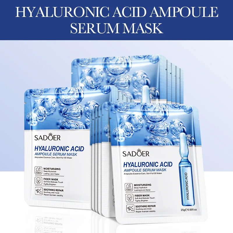 15 Stück SADOER 24K Gold Vitamin C Hyaluronsäure Gesichtsmasken für Gesicht, feuchtigkeitsspendend, straffend, feuchtigkeitsspendend, Gesichtsmaske, Gesichtspflege