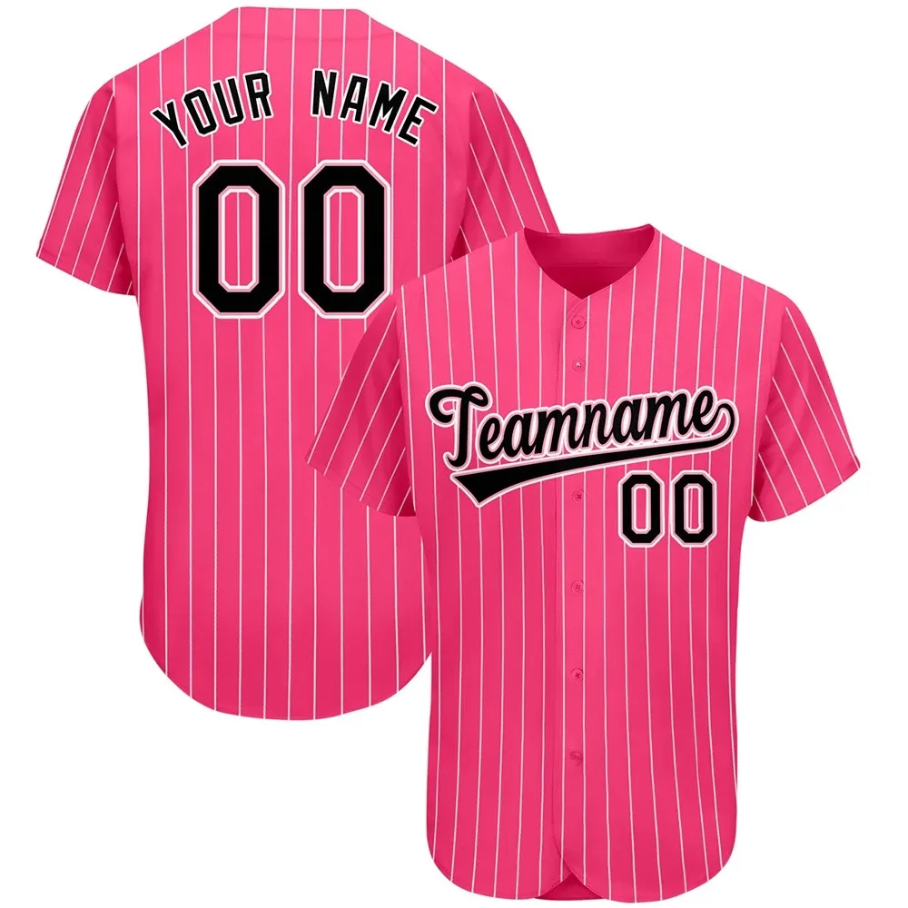 Customizable Baseball Jersey Team Shirt Print Team Personal Name Number Stripe Hip Hop Sportswear Baseball T-shirt Men/Women/Kid