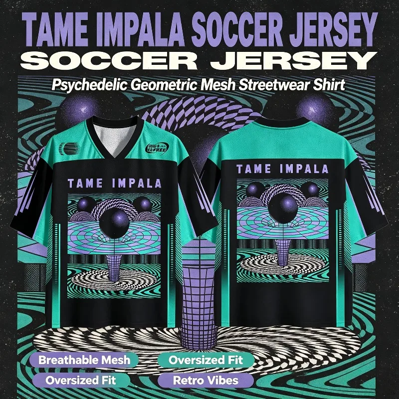 Psychedelic Rock Band Visual Illusion Geometry Football Suit Black and White Spiral Black Hole Full Print T-shirt Couple Top