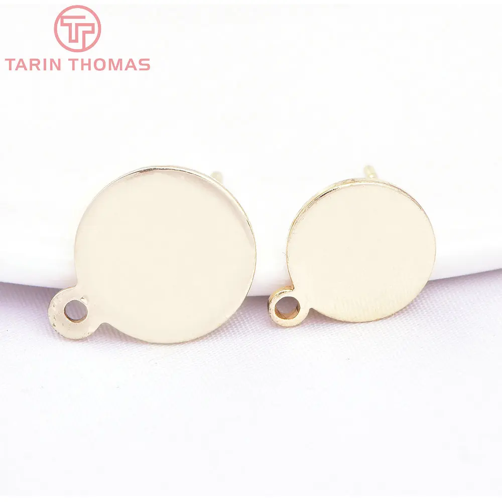 (3704)12PCS 24K Gold Color Plated Brass Shaped Stud Earrings for Jewerly Making Diy Jewelry Findings Accessories wholesale