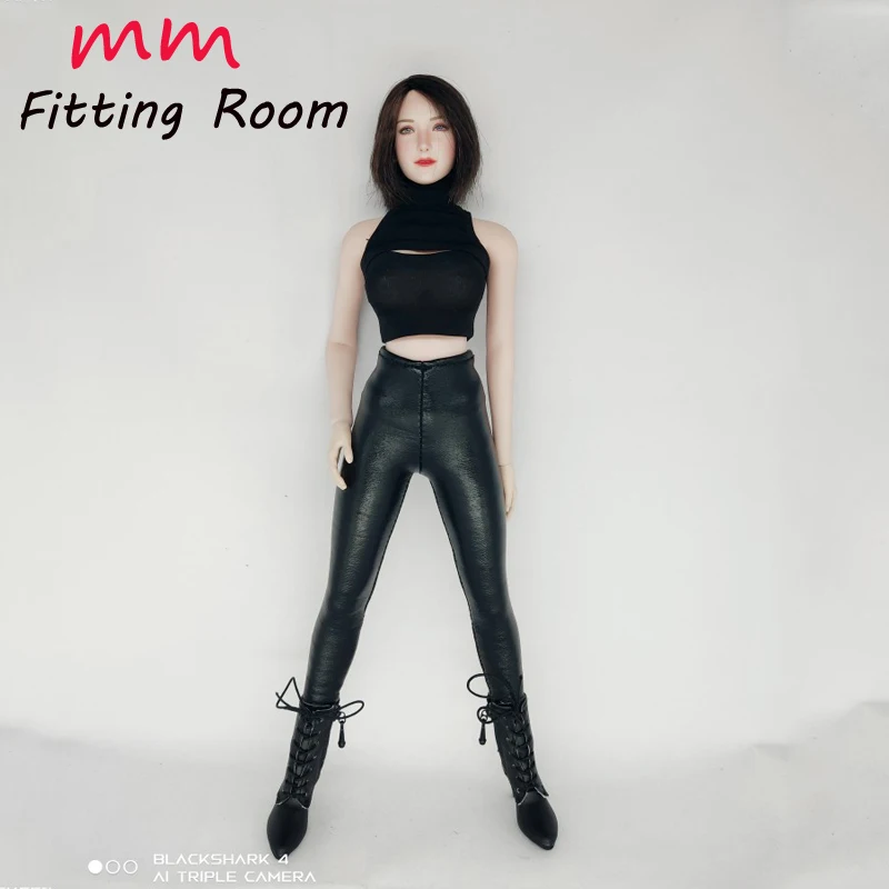 

1/6 scale female dolls clothes Sexy black leather pants fit 12'' TBLeague JIAOU DOLL action figure