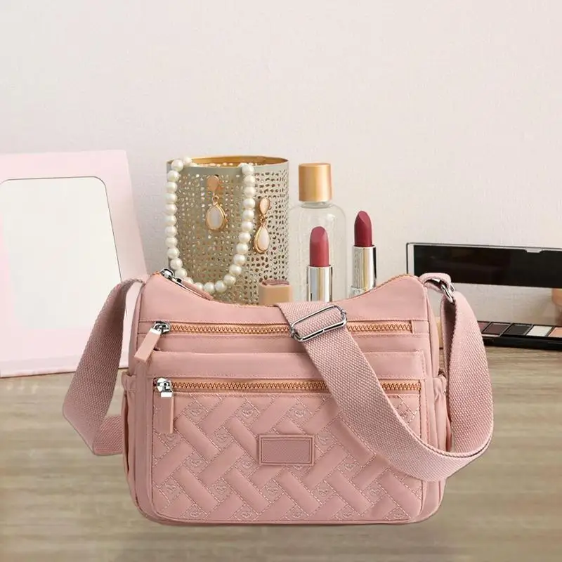 Torba na ramię dla kobiet Crossbody damskie torebki na ramię nylonowe torebki z regulowanym paskiem na ramię dla kluczowych perfum