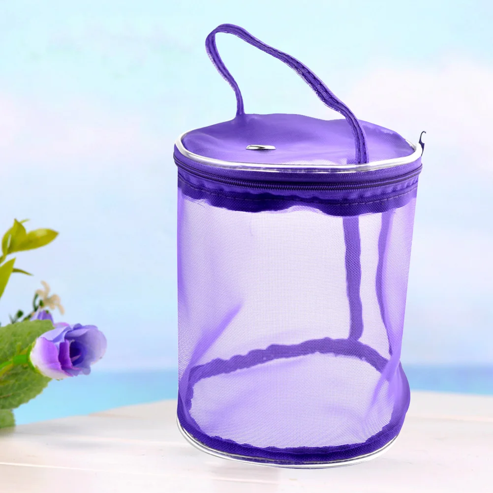 

Purple Storage Bag Knitting Organizer Tote Bags Large Yarn for Bead Portable Holder