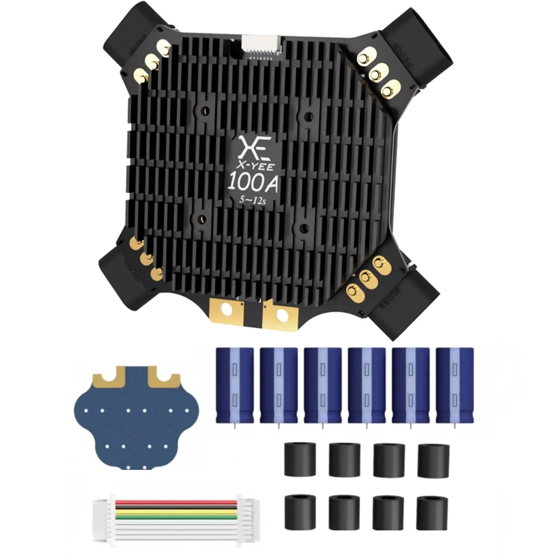 

1Set 12S 100A Heavy-Load 4-in-1 ESC with Double-sided CNC Heat Sink Support PWM/Multishot/Dshot150-600 for Multirotor FPV Drone