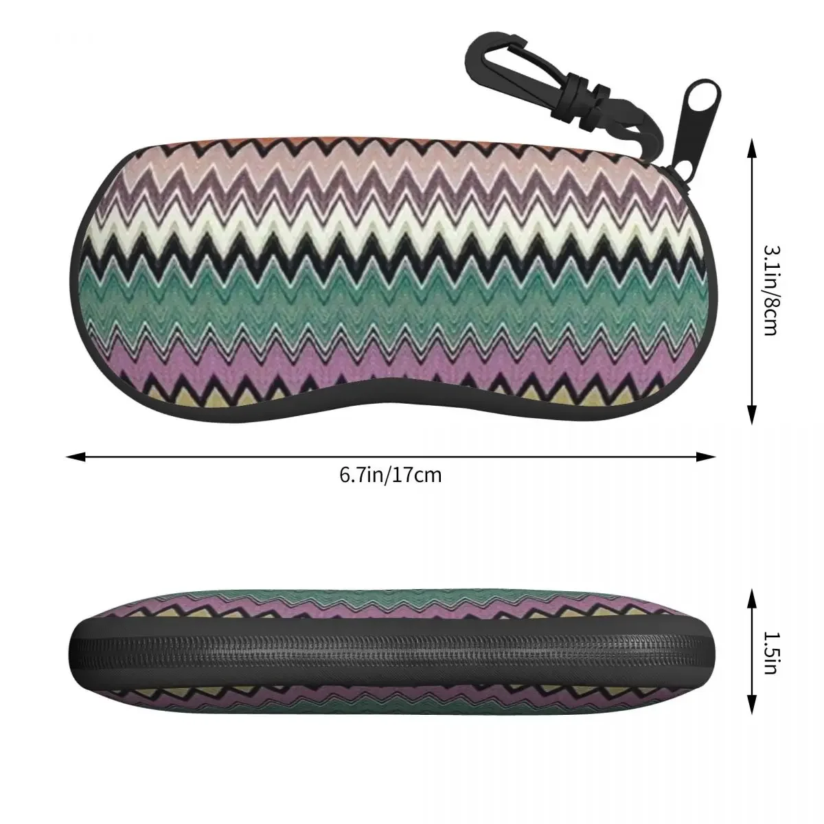 Colorful  Chevron Eyeglass Glasses Case Men Women Soft Bohemian Geometric Sunglasses Protective Bag