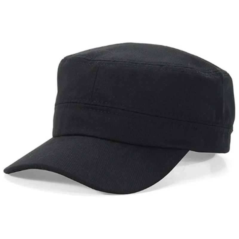 1PC Mode Männer Frauen Fünf Farben Unisex Einstellbar Klassischen Stil Plain Flache Vintage Armee Hut Kadett Militär Patrol Cap – Detail 39