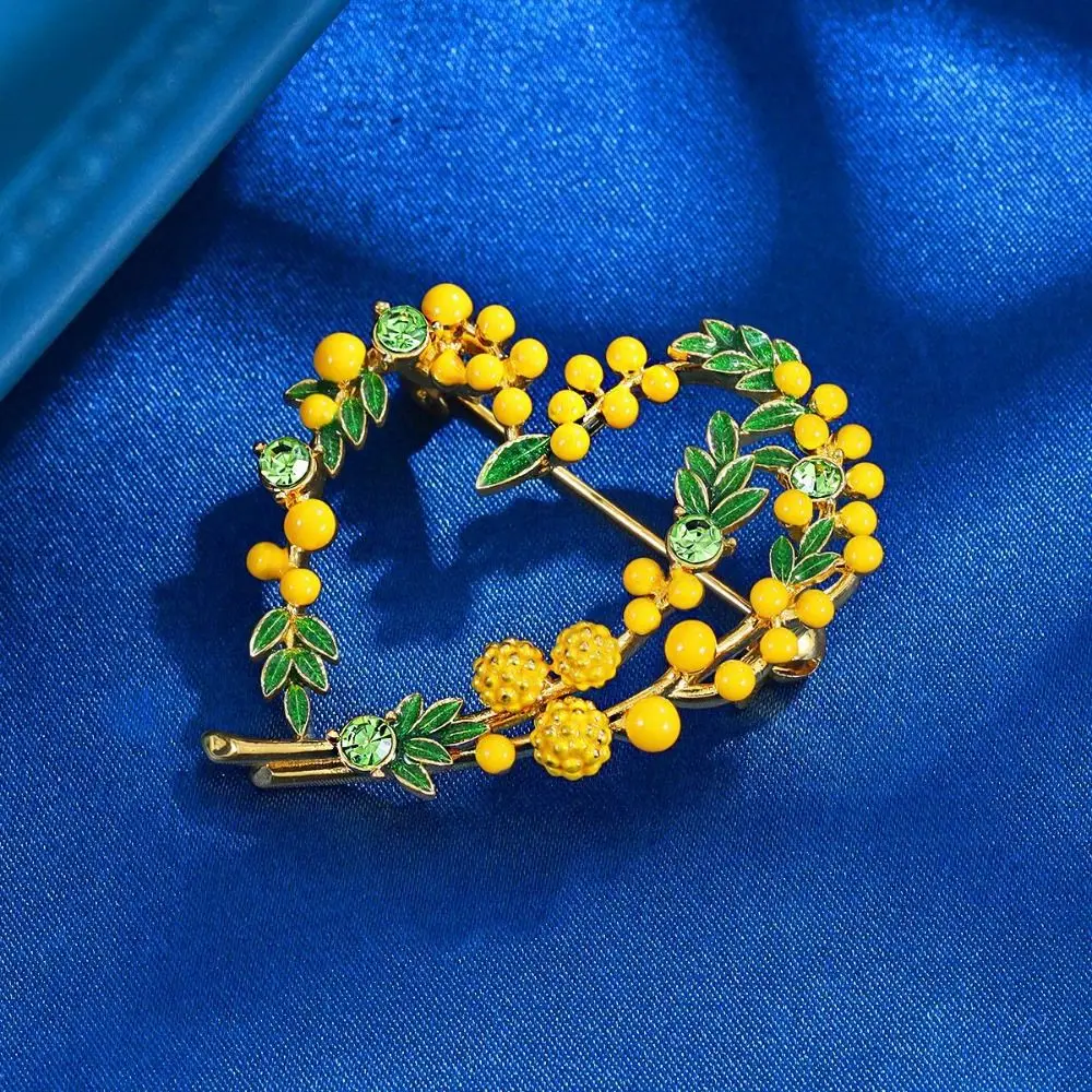 Красивые 2-цветные броши в форме сердца с фруктами, эмалированная брошь в виде растений во французском стиле, ретро-подарки, офисная брошь, аксессуары для костюма