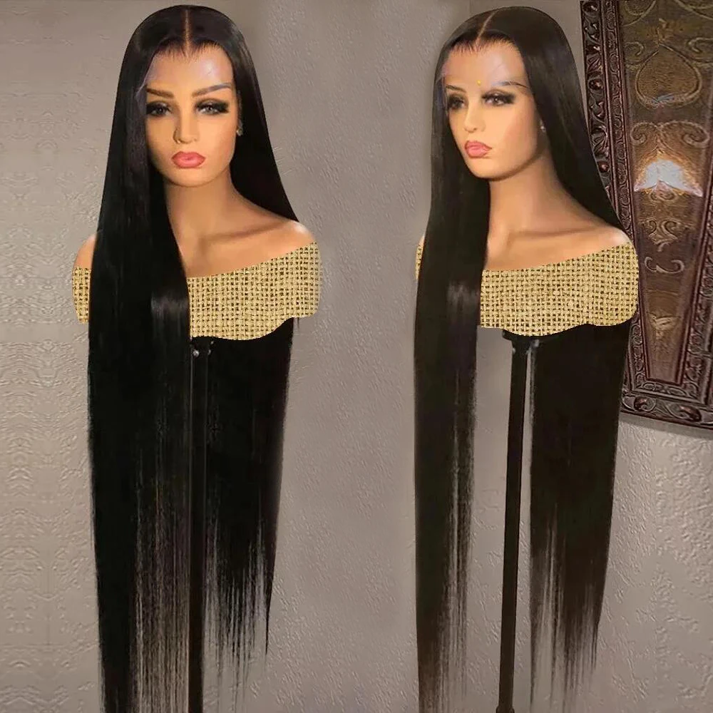 

30 Inch Bone Straight 13x4 Lace Front Human Hair Wigs For Women Brazilian 360 Transparent Human Hair Lace Frontal Wig PrePlucked