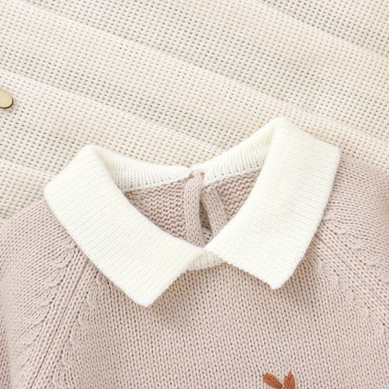 Autumn Baby Sweater Long Sleeve Newborn Girl Boy Pullover Knit Infant Children Clothing Fashion Embroidered Floral Top Outerwear