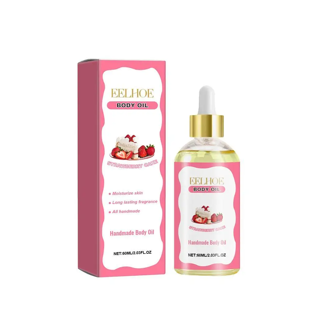 

Strawberry Body Oil Moisturizing Natural Strawberry Body Massage Oil 120ml Lightweight Handcrafted Body Oil For Soft Moisturized