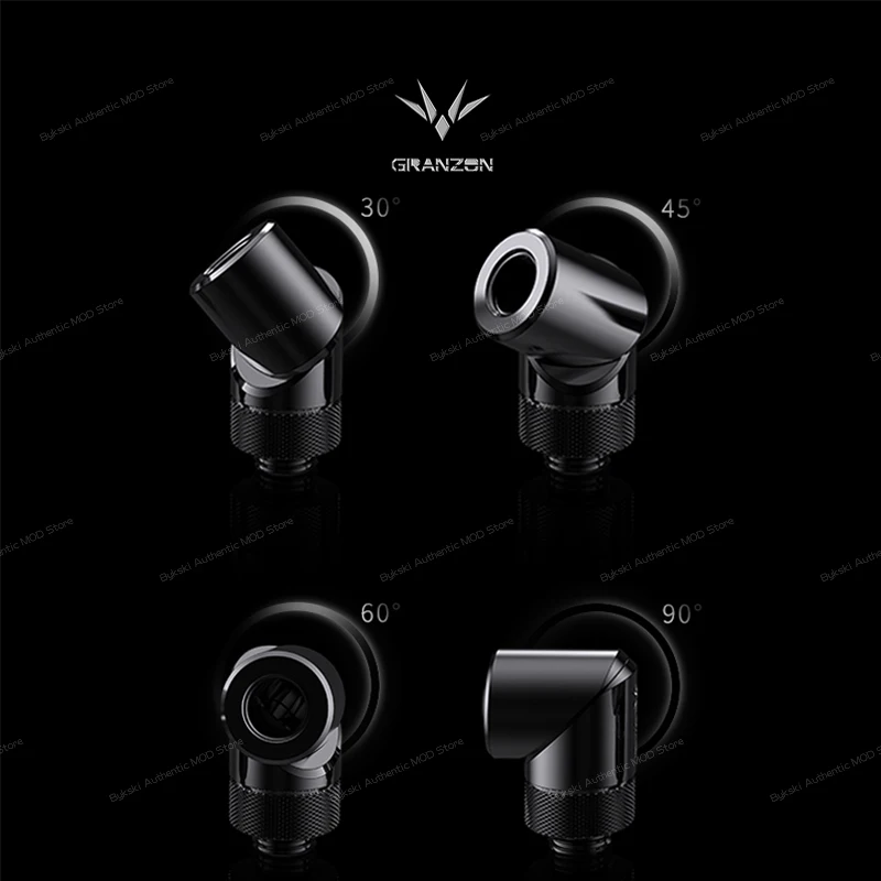 4pcs Granzon Adaptor Fittings,45/90/360 Degree Freely Rotary Elbow Connector For PC Water Cooled GD-SK GD-X GD-90 GD-45