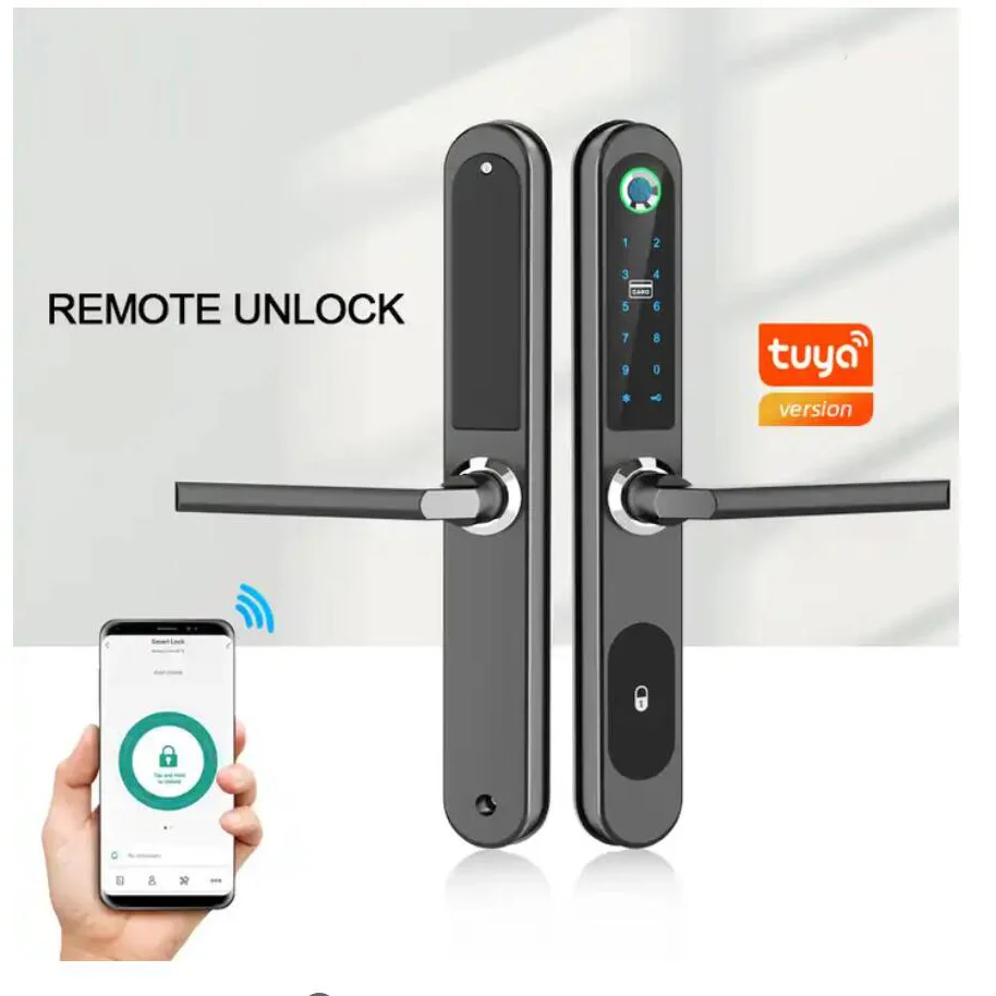 Keyless Entry Sliding Gate Digital Tuya APP Smart Fingerprint Password Lock for Aluminium Doors Outdoors