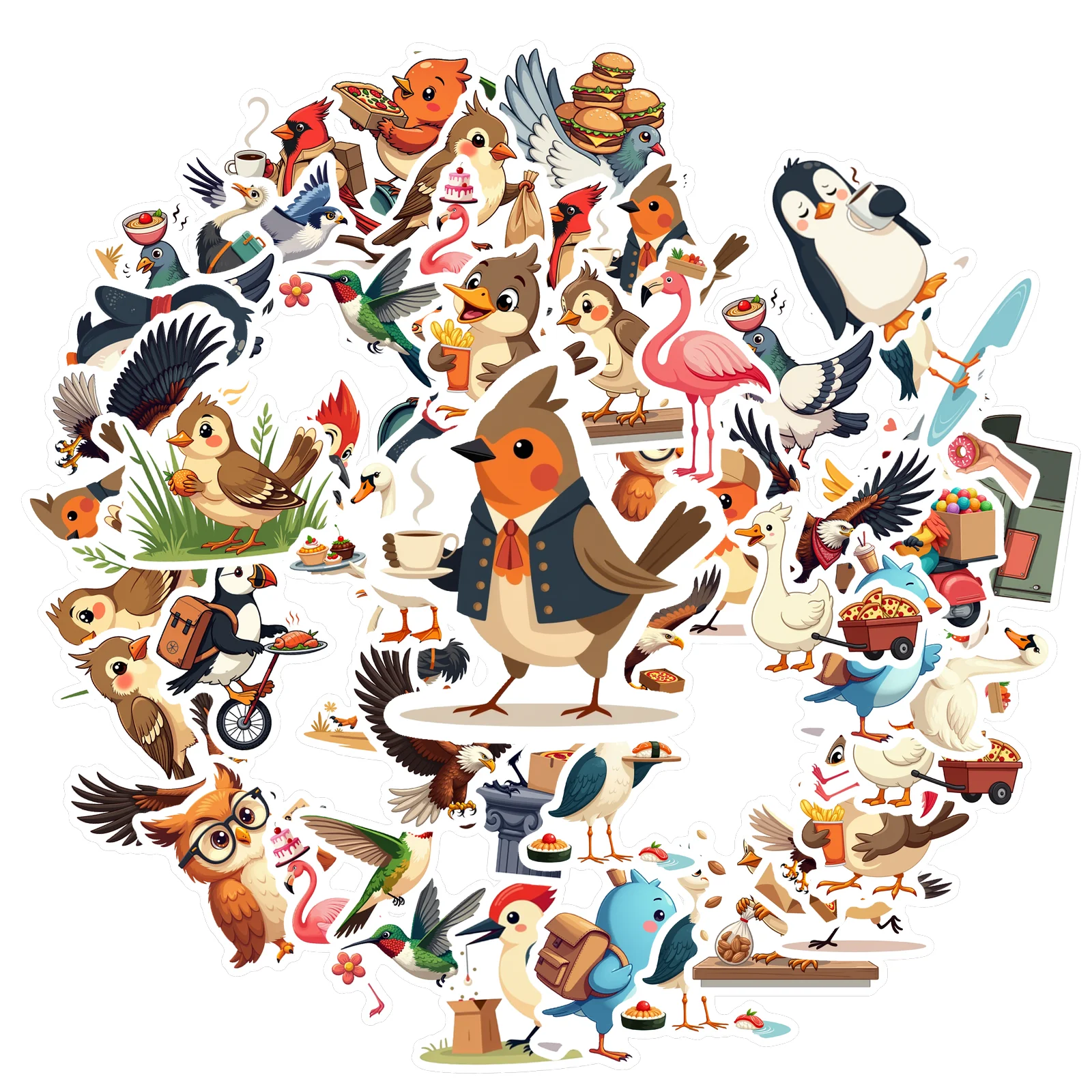 35pcs-100pcs Decals  cute Animal Stickers Bird Stickers Cartoon Stickers for School Projects Gift Wrapping Personalization