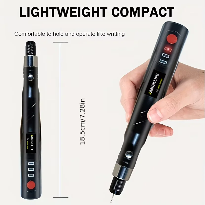 JANGKLIFE USB مجموعة أدوات دوارة لاسلكية النجارة النقش القلم DIY للمجوهرات المعادن الزجاج مثقاب لاسلكي صغير #2