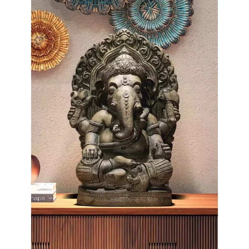 South East Asia style elephant ornament Thai elephant trunk statue living room entrance elephant god desktop decoration cra