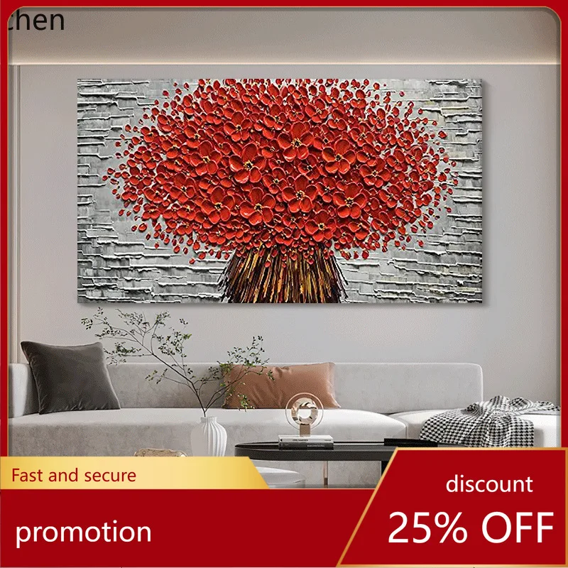 

Hxl three-dimensional tree pure hand-painted oil painting living room decorative painting horizontal version