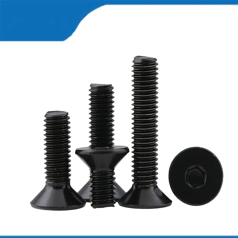 Hochwertige 100pcs m3 schwarz 304 Edelstahl Sechs kant buchse din7991 flache versenkte Inbus schraube Schraube Länge 5-30mm