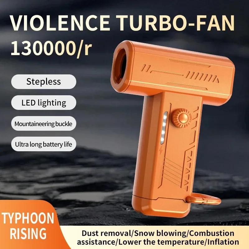 LED Multi-Function 130000 RPM Turbo Fan & Camping Light Handheld Outdoor Blower with Dust Cleaner High-Speed Portable Tool