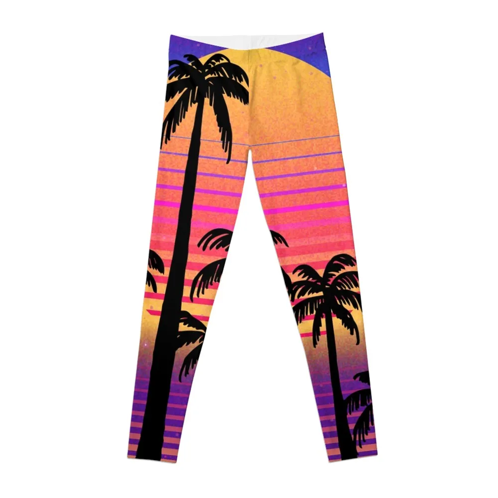 

Palm Trees Vaporwave Aesthetic Leggings Fitness clothing exercise clothing for workout shorts Womens Leggings